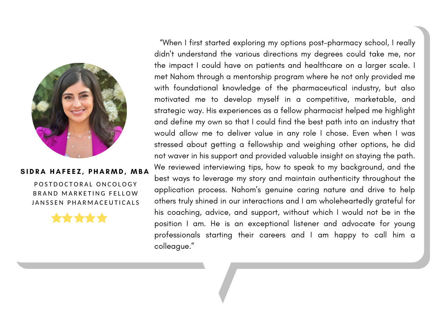 Sidra Hafeez PharmD MBA