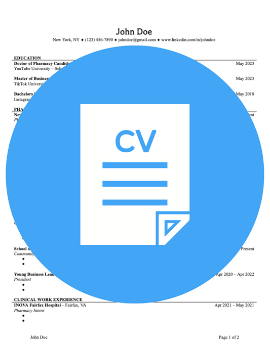 CV Template with Excel Formatting